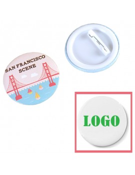1 1/2" Round Pin Tin Button/Badges