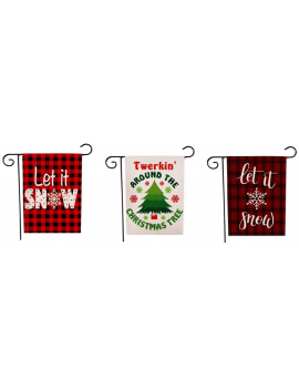 Double Sided Printing Flax Christmas Yard Flags