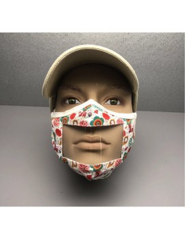 Cloth Face Mask with Window for Deaf