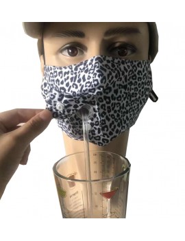 3D Fabric Face Mask Straw Friendly 
