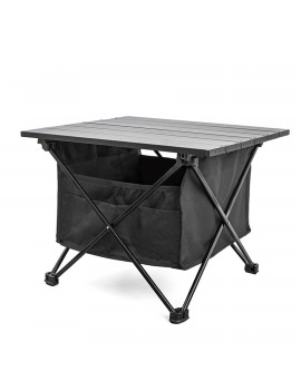 Portable Camping Fold Table With Storage Organizer Basket