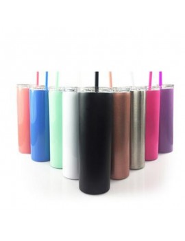 20oz Stainless Steel Double Wall Insulated Tumbler with Lid and Straw