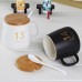 13 Oz. Creative couple ceramic cup / ceramic coffee cup with lid